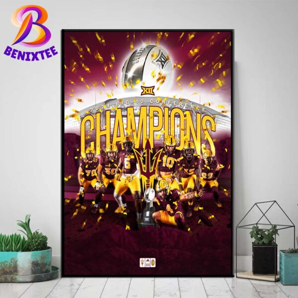 Arizona State Sun Devils Football Win The 2024 Big 12 Conference Champions Home Decor Poster Canvas