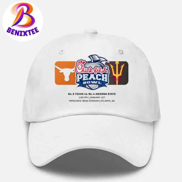 Arizona State Sun Devils Vs Texas Longhorns Matchup 2025 Chick-fil-A Peach Bowl NCAA College Football Game On January 1 2025 Snapback Hat Classic Cap