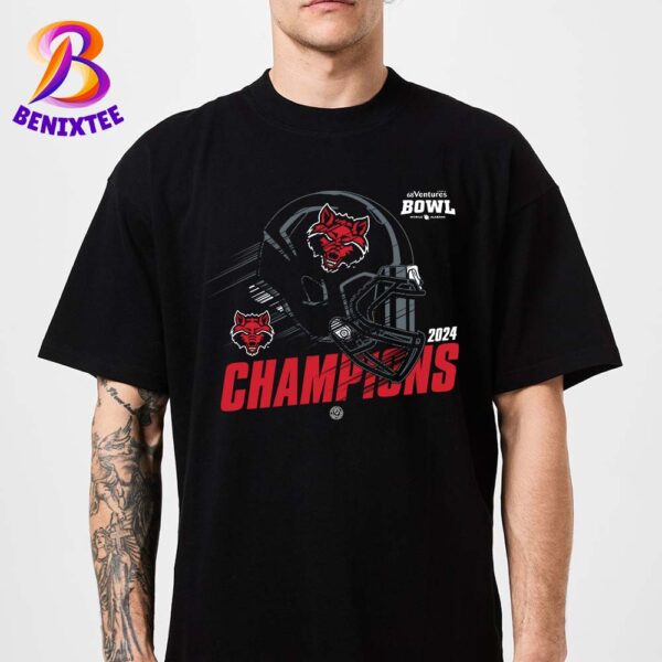 Arkansas State Red Wolves Champions 2024 68 Ventures Bowl NCAA College Football Bowl Unisex T-Shirt