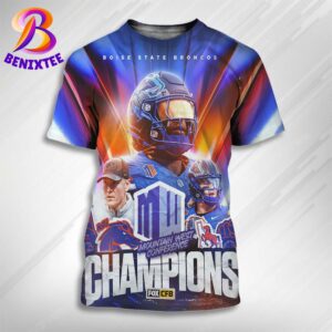 Boise State Broncos Football Defeat UNLV Champions 2024 Mountain West Conference All Over Print Shirt