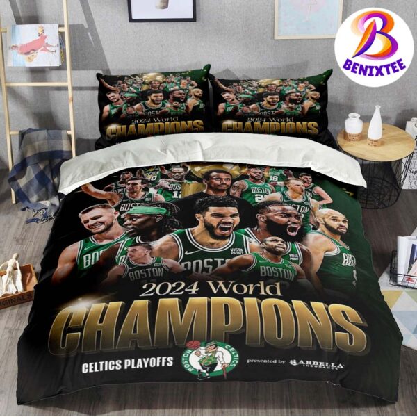 Boston Celtics Named To NBA 2024 World Champions Bedding Set