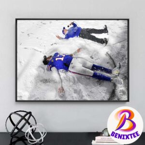 Buffalo Bills NFL 2024 Postgame Snow Angels For Josh And Coach McDermott Home Decor Poster Canvas