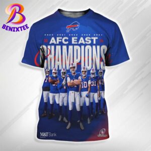 Congrats Buffalo Bills Are AFC East Division Champions 2024 For The Fifth Straight Time NFL Playoffs All Over Print Shirt