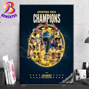 Congrats Club America Champ16ns 2024 Liga MX Apertura Grandes De Corazon Home Decor Poster Canvas