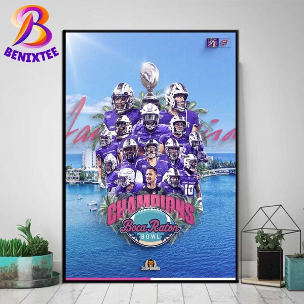 Congrats James Madison Dukes Football 2024 Boca Raton Bowl Champions Home Decor Poster Canvas