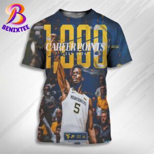 Congrats Toby Okani Team West Virginia Mountaineers Reaches 1000 Career Points All Over Print Shirt