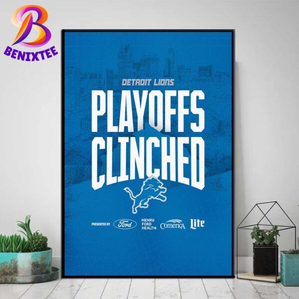 Detroit Lions We Want More Playoffs Clinched NFL Playoffs 2024 Home Decor Poster Canvas