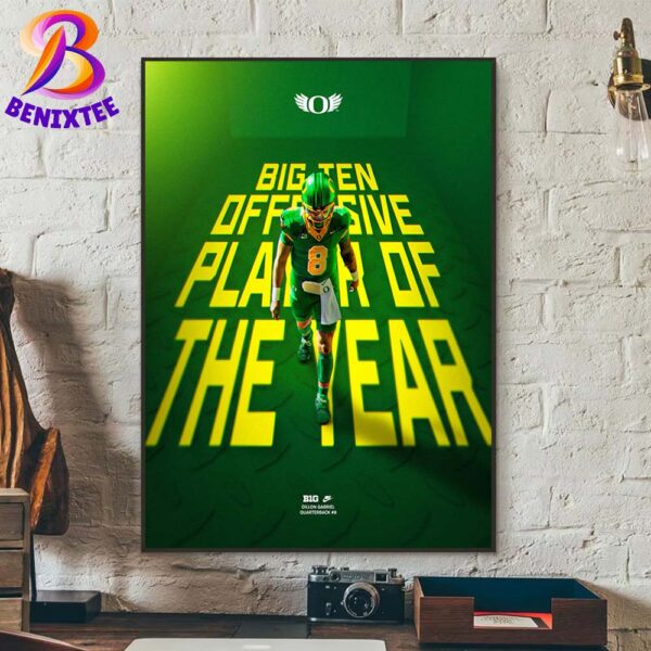 Dillon Gabriel Has Been Named The 2024 Big Ten Football Offensive Player Of The Year Home Decor Poster Canvas