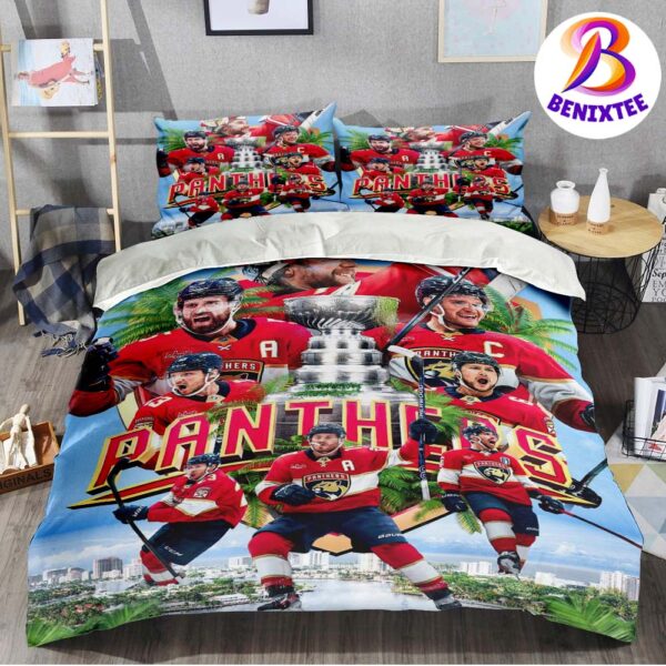 Florida Panthers Named To The  NHL 2024 Stanley Cup Champions Bedding Set