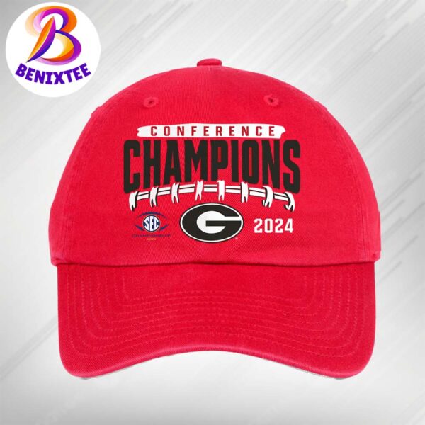 Georgia Bulldogs Football 2024 SEC Football Conference Champions Endzone Rush Red Classic Cap Snapback Hat