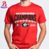 Georgia Bulldogs Football 2024 SEC Football Conference Champions Two Sides Print White T-Shirt