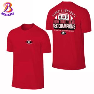 Georgia Bulldogs Football 2024 SEC Football Conference Champions How Bout Them Two Sides Print Red T-Shirt