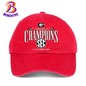 Georgia Bulldogs Football It Just Means More 2024 SEC Football Conference Champions Locker Room Red Hat Cap