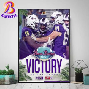 James Madison Dukes Football Beats Western Kentucky 27-17 Victory 2024 Boca Raton Bowl Poster Canvas