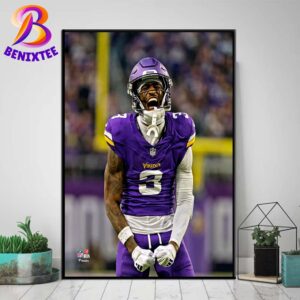 Jordan Addison Minnesota Vikings Week 14 Flexing Celebration Vs Atlanta Falcons 2024 Home Decor Poster Canvas