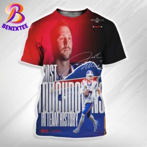 Josh Allen Team Buffalo Bills Most Touchdowns In Team History NFL 2024 All Over Print Shirt