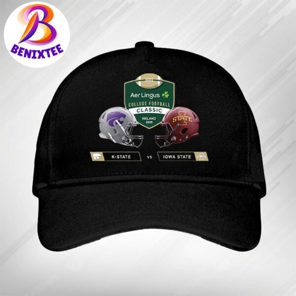 Kansas State Wildcats Vs Iowa State Cyclones Matchup 2025 Aer Lingus College Football Classic In Ireland On August 23 2025 Snapback Hat Classic Cap