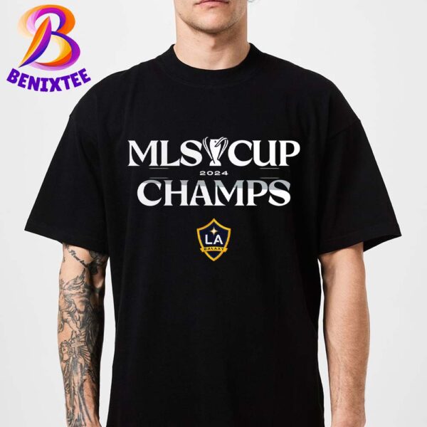 LA Galaxy 2024 MLS Cup Champions Standard Whistle  Black  Vintage T-Shirt