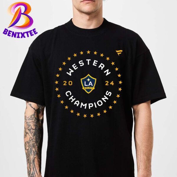 LA Galaxy 2024 MLS Western Conference Champions Locker Room Premium T-Shirt