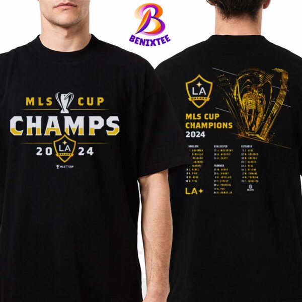 LA Galaxy 500 Level Navy 2024 MLS Cup Champions Roster Two Sides Print Classic T-Shirt