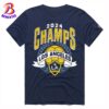 LA Galaxy 2024 MLS Cup Champions Custom Name And Number Two Sides Print  Navy T-Shirt