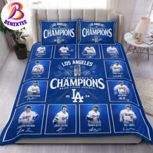 Los Angeles Dodgers MLB World Series Champions 2024 Bedding Set Queens