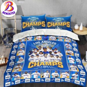 Los Angeles Dodgers Thank You For The Memories 2024 World Series Champions Bedding Set