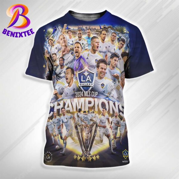 Los Angeles Galaxy Name To 2024 MLS Cup Champions With Record Sixth MLS Cup Champions All Over Print Shirt