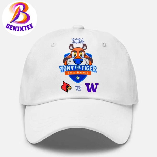 Louisville Cardinals Vs Washington Huskies 2024 Tony The Tiger Sun Bowl On December 31 2024 In El Paso Texas Classic Cap Snapback Hat