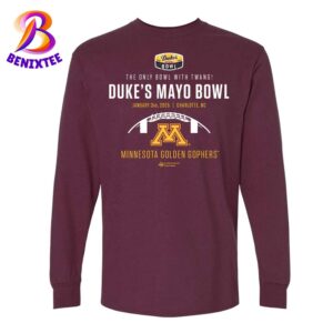 Minnesota Golden Gophers The Only Bowl With Twang 2025 Dukes Mayo Bowl NCAA College Football Bowl Game On January 3rd 2025 Long Sleeve T-Shirt