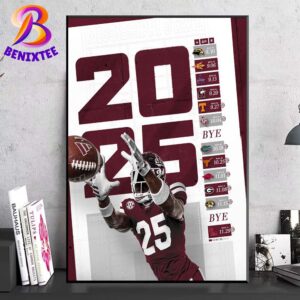 Mississippi State Bulldogs Football 2025 Season Schedule NCAA College Football Home Decor Poster Canvas