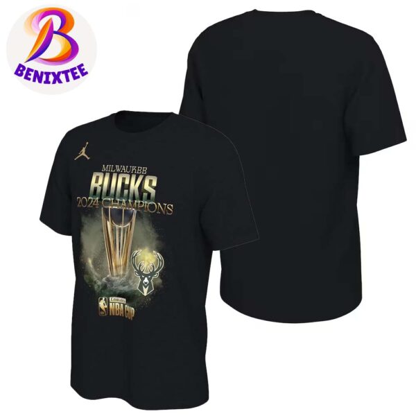 NBA Milwaukee Bucks x Nike NBA In Season Tournament Champions Locker Room Black Unisex T-Shirt