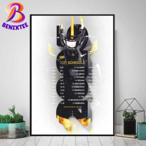 NCAA College Football 2025 Iowa Hawkeyes Football 2025 Season Schedule Home Decor Poster Canvas