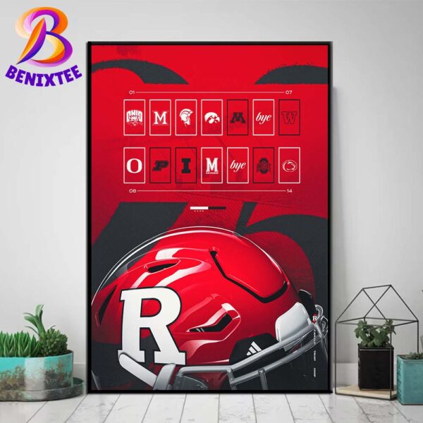 NCAA College Football 2025 Rutgers Scarlet Knights Football 2025 Season Schedule Home Decor Poster Canvas