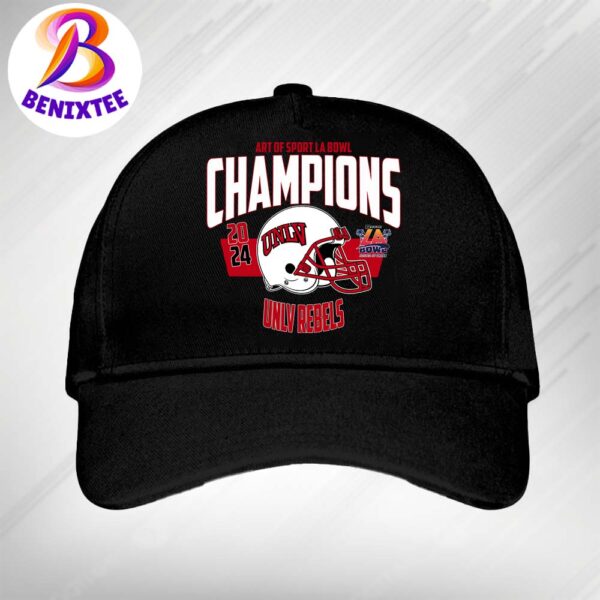 NCAA College Football Bowl Games UNLV Rebels Football Champions 2024 Art Of Sport LA Bowl Hosted By Gronk Classic Cap Snapback Hat