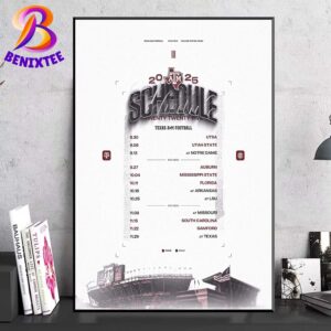 NCAA College Football Texas A And M Aggies Football 2025 Season Schedule Home Decor Poster Canvas