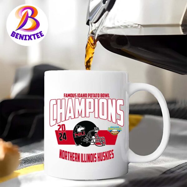 NCAA Northern Illinois Huskies 2024 Famous Idaho Potato Bowl Champions College Football Bowl Ceramic Mug