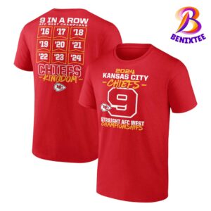 NFL Kansas City Chiefs Nine-Straight AFC West Division Champions Two Sides Print Classic T-Shirt