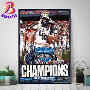 Navy Midshipmen 2024 Lockheed Martin Armed Forces Bowl Champions NCAA College Football Bowl Home Decor Poster Canvas