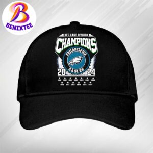 Official Philadelphia Eagles 13 Time Champions NFL 2024 NFC East Division Champions Snapback Hat Classic Cap