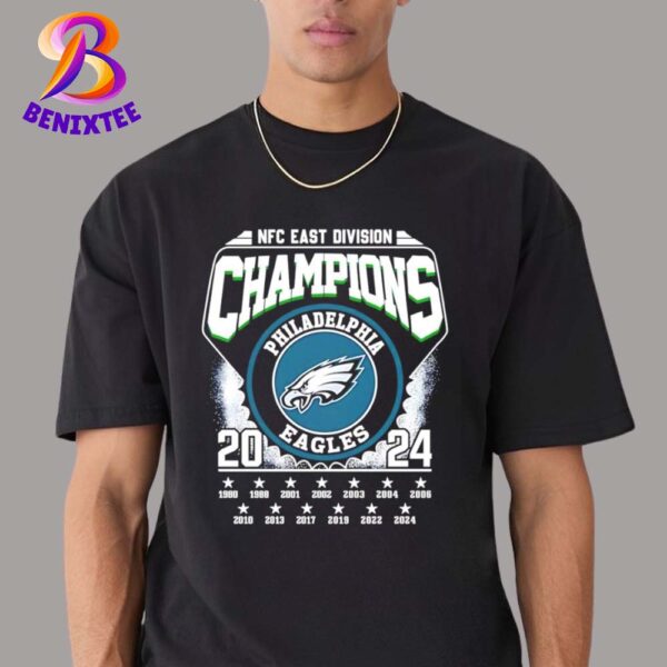 Official Philadelphia Eagles 13 Time Champions NFL 2024 NFC East Division Champions Unisex T-Shirt