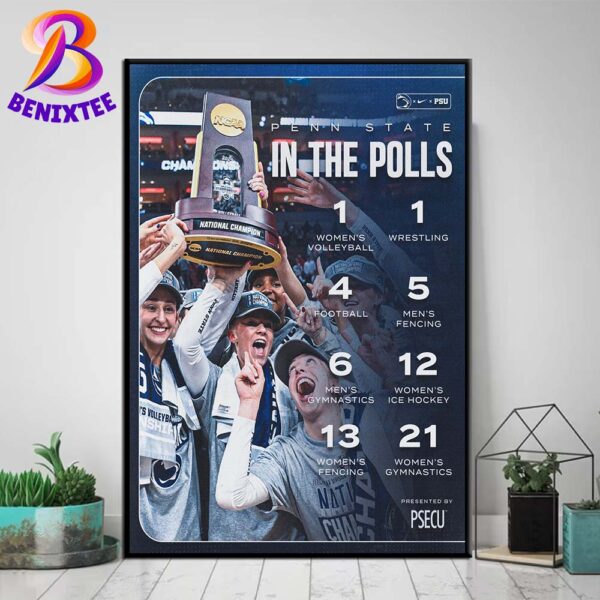 Penn State Nittany Lions 2024 NCAA Full Record-Breaking Achievements Home Decor Poster Canvas