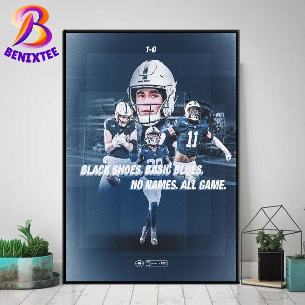 Penn State Nittany Lions Football Black Shoes Basic Blues No Names All Game Home Decor Poster Canvas