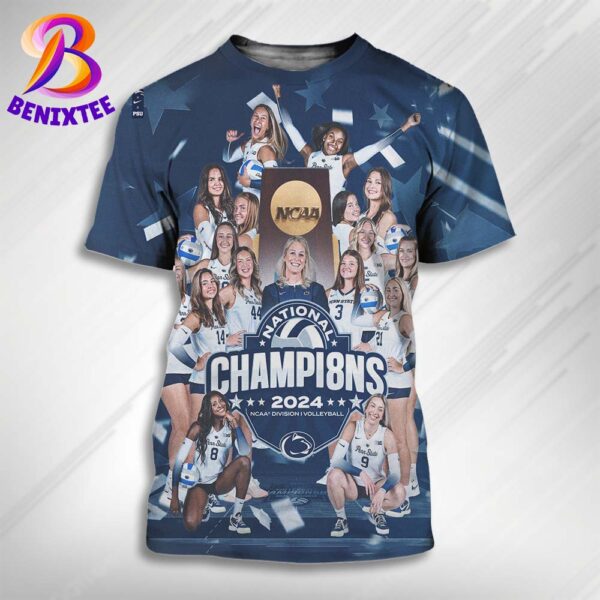 Penn State Nittany Lions Women’s Volleyball Eight-Time National Champions 2024 NCAA Division I Volleyball All Over Print Shirt