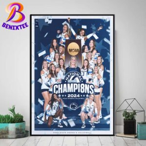 Penn State Nittany Lions Women’s Volleyball Eight-Time National Champions 2024 NCAA Division I Volleyball Poster Canvas