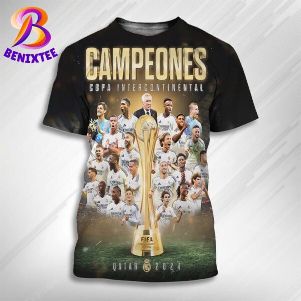 Real Madrid Campeones DE LA Copa Intercontinemtal FIFA Intercontinental Cup 2024 All Over Print Shirt