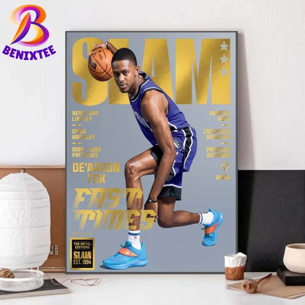 SLAM 253 Cover De Aaron Fox And The Fox 1 By Curry Brand Fast Time Gold The Metal Editions Home Decor Poster Canvas