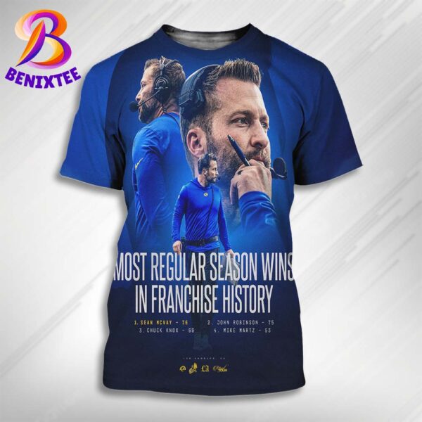 Sean Ncvay From Los Angeles Rams Most Regular Season Wins In Franchise History All Over Print Shirt