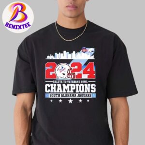 South Alabama Jaguars Football 2024 IS4S Salute to Veterans Bowl Champions Unisex T-Shirt