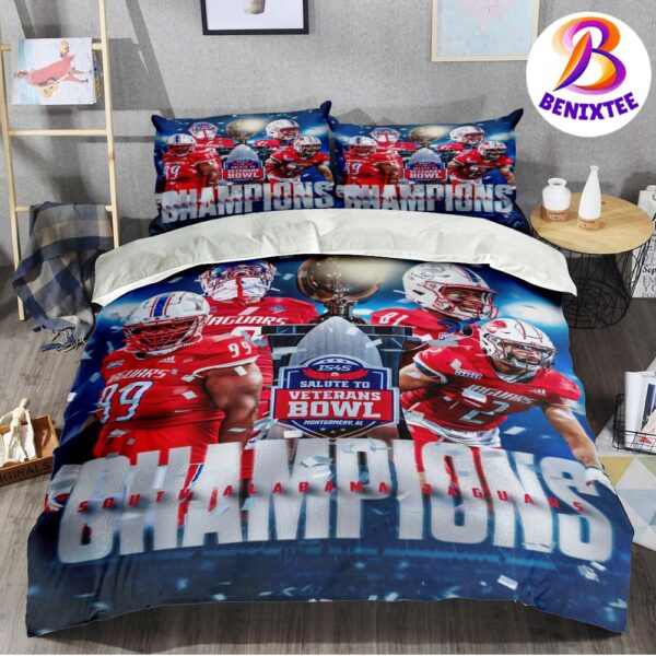 South Alabama Jaguars Football Champions 2024 IS4S Salute to Veterans Bowl Bedding Set